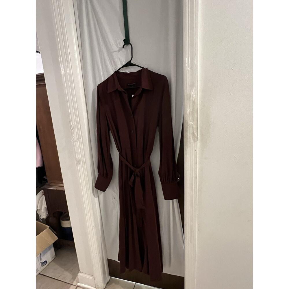 Banana Republic Dark Cherry Ross’s Midi Shirt Dress NWT Sz M Tall